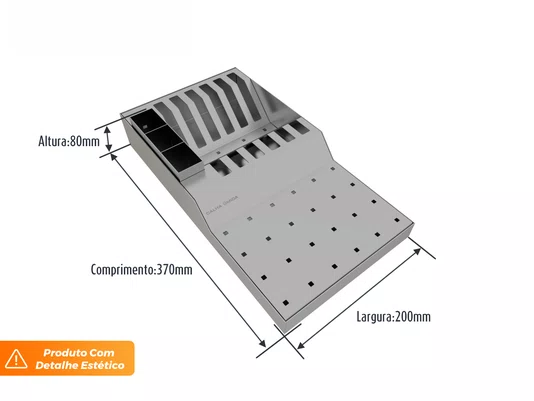 Escorredor De Louça Para Bancada Em Aço Inox Escovado 37x20cm (Outlet)
