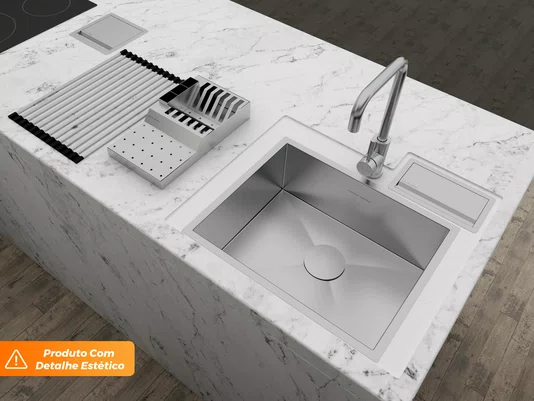 Escorredor De Louça Para Bancada Em Aço Inox Escovado 37x20cm (Outlet)