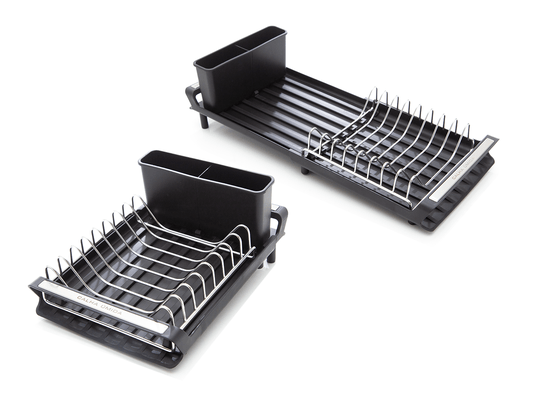Escorredor de Louça Mini Calha Úmida Singulare 20x47x12,5cm com Porta Pratos - Porta Talheres e Extensor Multiuso
