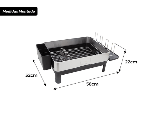 Escorredor de Louça Calha Úmida Speciale 32x58x22cm em Aço Inox com Bandeja Coletora