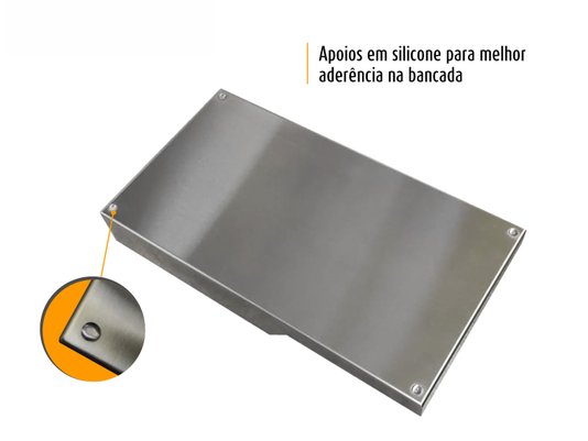Escorredor De Louça para Bancada Em Aço Inox Escovado 37x20cm