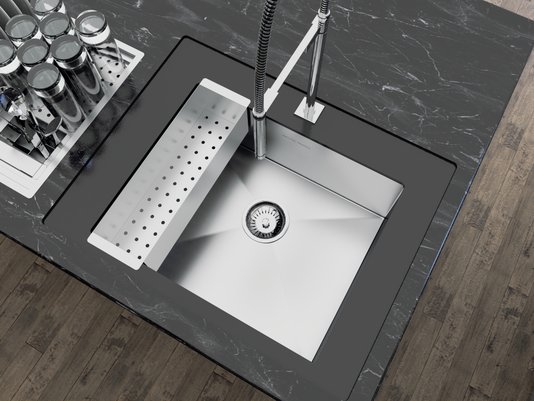Escorredor Para Cuba 42,3x12x10 Em Aço Inox Com Acabamento Escovado