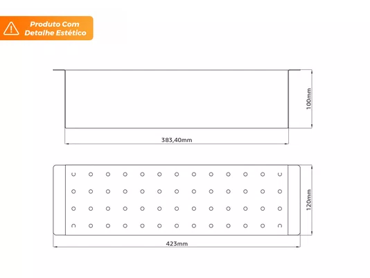 Escorredor Para Cuba 42x12x10cm Em Aço Inox Escovado (Outlet)