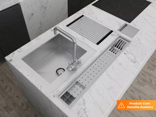 Escorredor Sobrepor Completo Calha Úmida Slim 4 Módulos 100cm (Outlet)