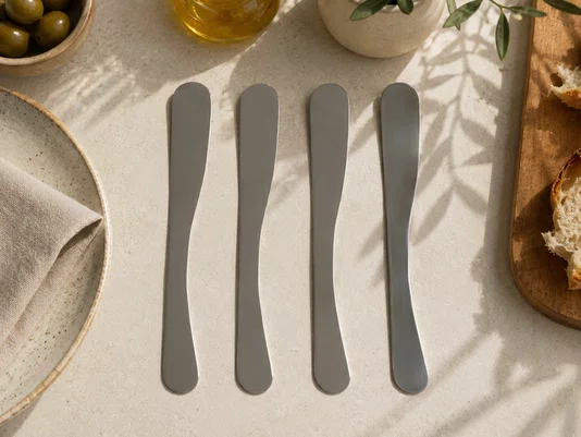 Kit 8 Espátulas para Manteiga, Geleias e Patês em Aço Inox