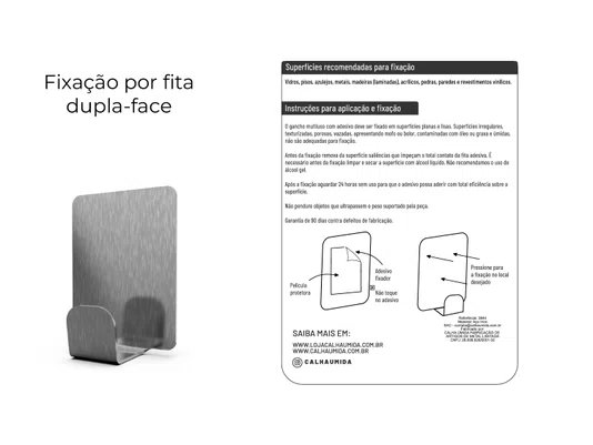 Kit 20 Ganchos Multiuso Fixação Permanente Por Fita Adesiva