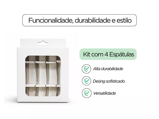 Kit 4 Espátulas para Manteiga Geleias e Patês em Aço Inox