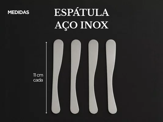 Kit 4 Espátulas para Manteiga Geleias e Patês em Aço Inox
