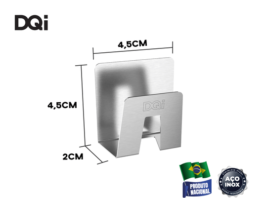 Kit 5un Do Suporte Multiuso DQI Com Fita Dupla-Face Em Aço Inox Escovado