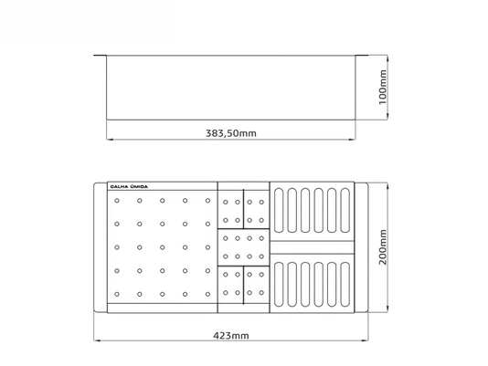 Kit Cesto Escorredor 3 Módulos Em Aço Inox Escovado 42,3x20cm