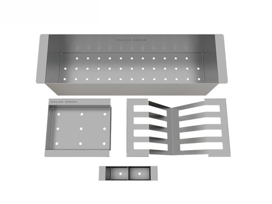 Kit Cesto Escorredor Mini Calha Úmida 3 Módulos 42,3x12cm