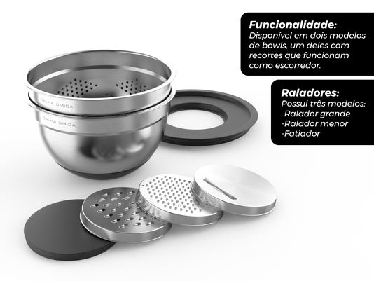 Kit Tábua e Acessórios Multifuncionais Para Cozinha e Cubas Platino