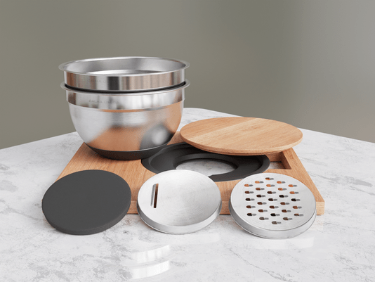 Kit Tábua e Acessórios Multifuncionais Para Cozinha e Cubas Platino