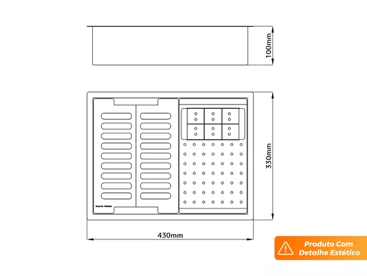 Escorredor Gourmet Quadratta Pratic 3 Módulos Com Tábua de Corte Em Bambu (Outlet)