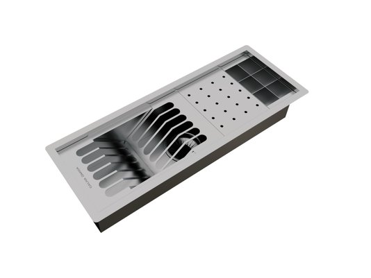 Kit Escorredor Sobrepor Calha Úmida Kitchen 3 Módulos 53cm