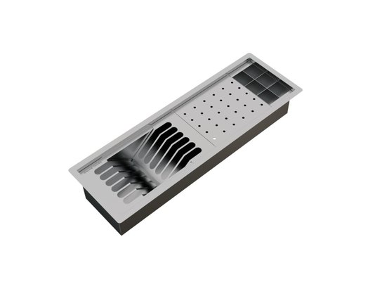 Kit Escorredor Sobrepor Calha Úmida Kitchen 3 Módulos 60cm