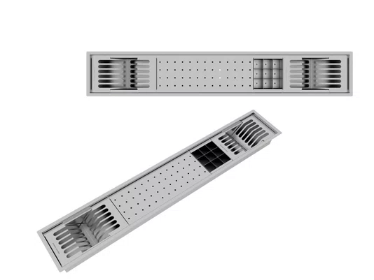 Kit Escorredor Sobrepor Calha Úmida Kitchen 4 Módulos 118cm