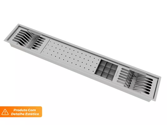 Kit Escorredor Sobrepor Embutir Calha Úmida Kitchen 4 Módulos Completo 118cm (Outlet)