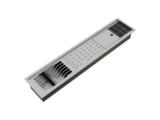 Kit Escorredor Sobrepor Calha Úmida Kitchen 4 Módulos 90cm PEDT