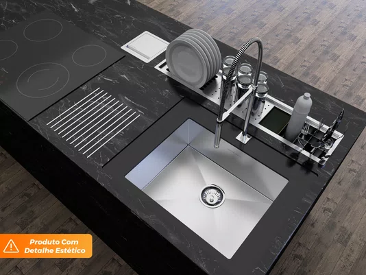 Kit Escorredor Sobrepor Calha Úmida Embutida Kitchen 4 Módulos 90cm PEDT (Outlet)