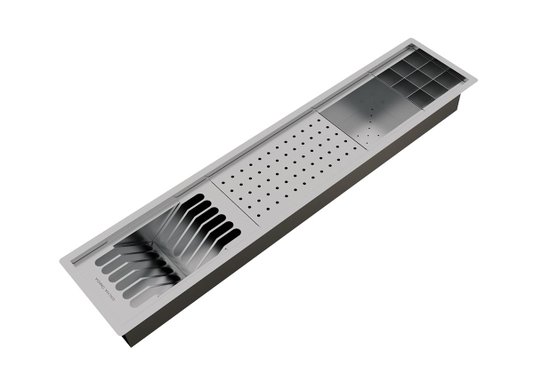 Kit Escorredor Sobrepor Calha Úmida Kitchen 4 Módulos 90cm PH 16,6cm