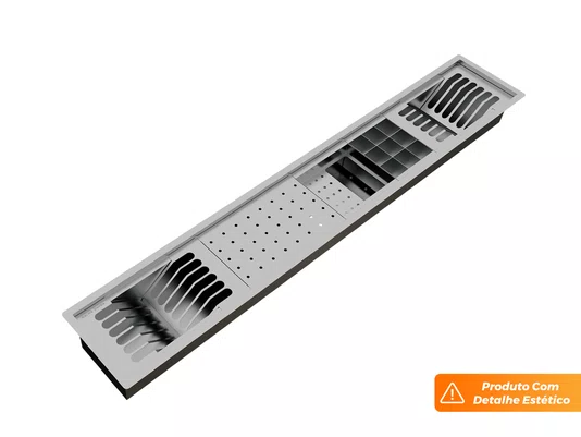 Kit Escorredor Sobrepor Calha Úmida Kitchen 5 Módulos 118cm (Outlet)