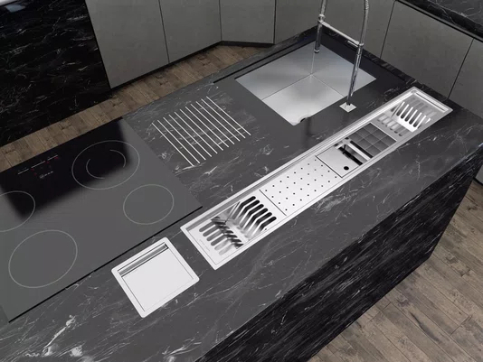 Escorredor Organizador Calha Úmida Inox Kitchen 5 Módulos 118cm TPE