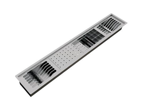 Kit Escorredor Sobrepor Calha Úmida Kitchen 5 Módulos 118cm