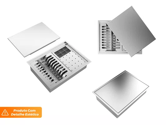 Kit Escorredor Sobrepor Calha Úmida Pratic 3 Módulos CT (Outlet)