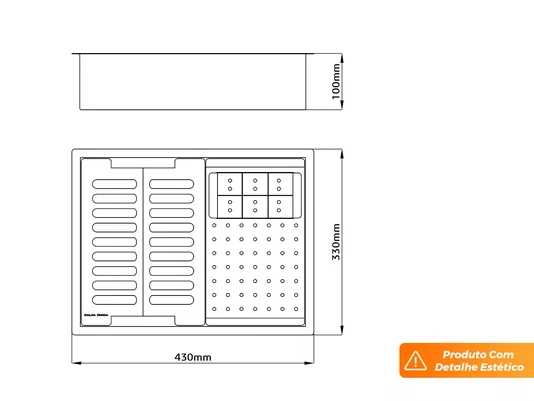 Kit Escorredor Sobrepor Calha Úmida Pratic 3 Módulos CT (Outlet)