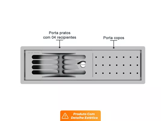 Kit Escorredor Sobrepor Calha Úmida Slim 2 Módulos 53cm (Outlet)