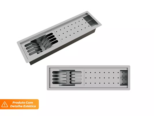 Canal Equipado Completo Calha Úmida Slim 3 Módulos 53cm Embutida (Outlet)