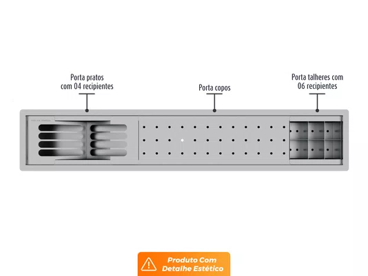 Kit Escorredor Embutido ou Sobreposto Calha Úmida Slim 3 Módulos 85cm (Outlet)