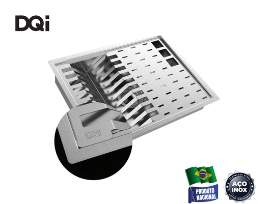 Kit Escorredor Sobrepor DQI Quadrado Módulo Único 44x34cm