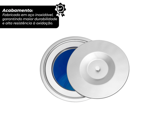 Lixeira De Embutir Basic 8L Balde Plástico Com Tampa Removível Em Aço Inox Escovado