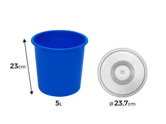 Lixeira De Embutir Basic 5L Balde Plástico Com Tampa Removível Em Aço Inox Escovado