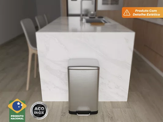 Lixeira Inox 30L Nobille Pedal Reforçado Com Amortecedor (Outlet)
