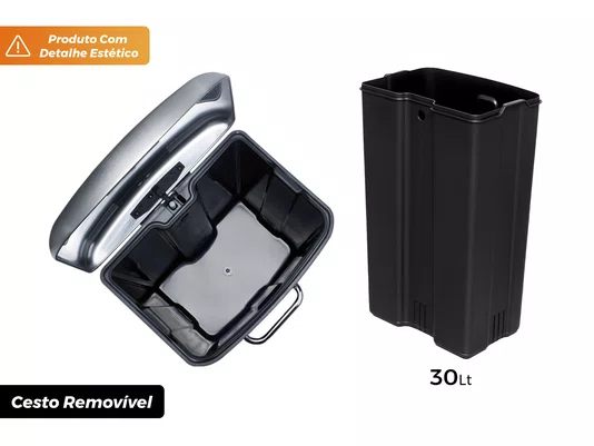Lixeira Inox 30L Nobille Pedal Reforçado Com Amortecedor (Outlet)