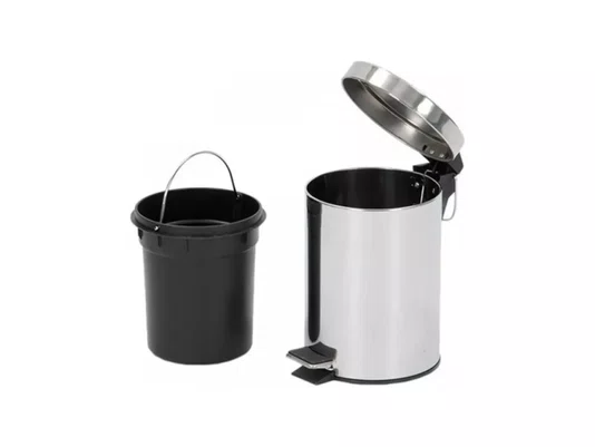 Lixeira Inox 3L com Pedal e Cesto Interno Banheiro e Cozinha