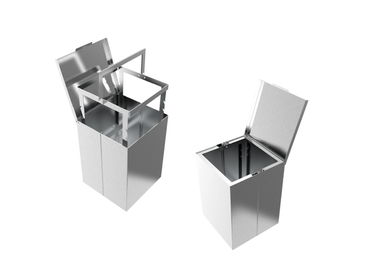Lixeira Inox Quadratta 7,5l Calha Úmida Com Tampa Articulada Escovada