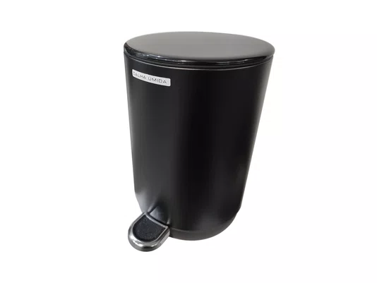 Lixeira Metal Linius Essence 5l Preta Pedal Com Amortecedor