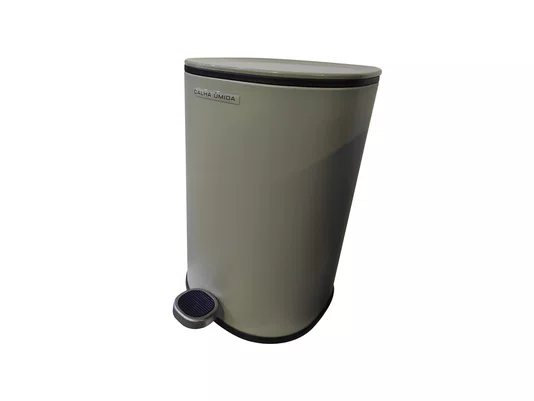 Lixeira Metal Linius Serenity 5L Cor Verde Sage e Pedal Com Amortecimento