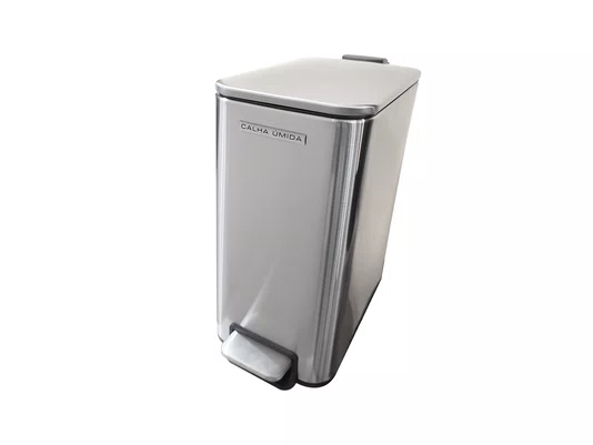 Lixeira Linius Inox Escovado 5L Pedal e Tampa com Amortecimento