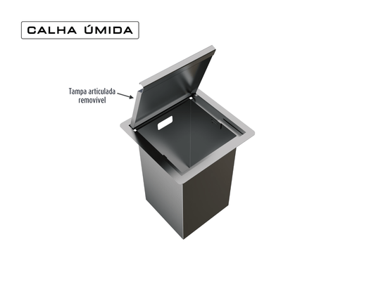 Lixeira Quadratta 5 L + Dispenser Dosador + Porta Esponja Mini Com Ventosa