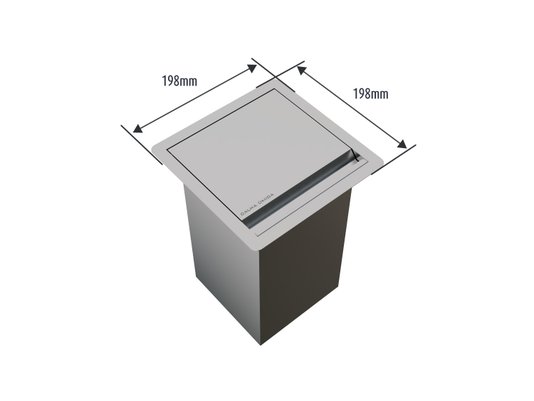 Lixeira Quadratta Kitchen 3,9L Em Aço Inox Escovado Com Tampa Articulada