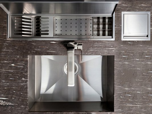 Lixeira Quadratta Kitchen 3,9L Em Aço Inox Escovado Com Tampa Articulada