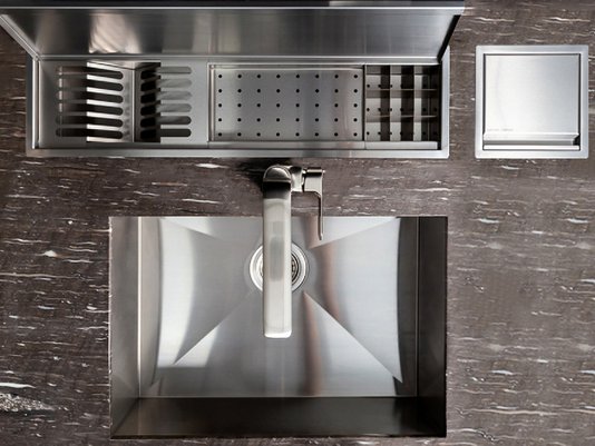 Lixeira Quadratta Kitchen 4L Em Aço Inox Escovado Com Tampa Articulada