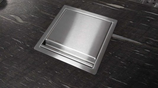Lixeira Quadratta Kitchen 7L Em Aço Inox Escovado Com Tampa Articulada