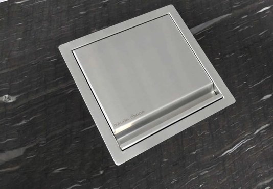 Lixeira Quadratta Kitchen 7L Em Aço Inox Escovado Com Tampa Articulada
