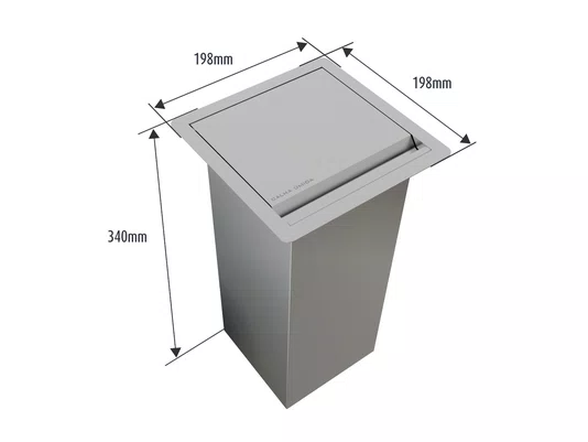 Lixeira Quadratta Kitchen 7L Em Aço Inox Escovado Com Tampa Articulada